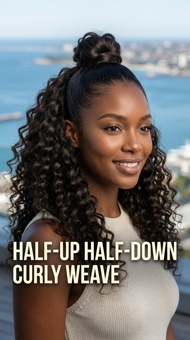 Half-Up Half-Down Curly Weave