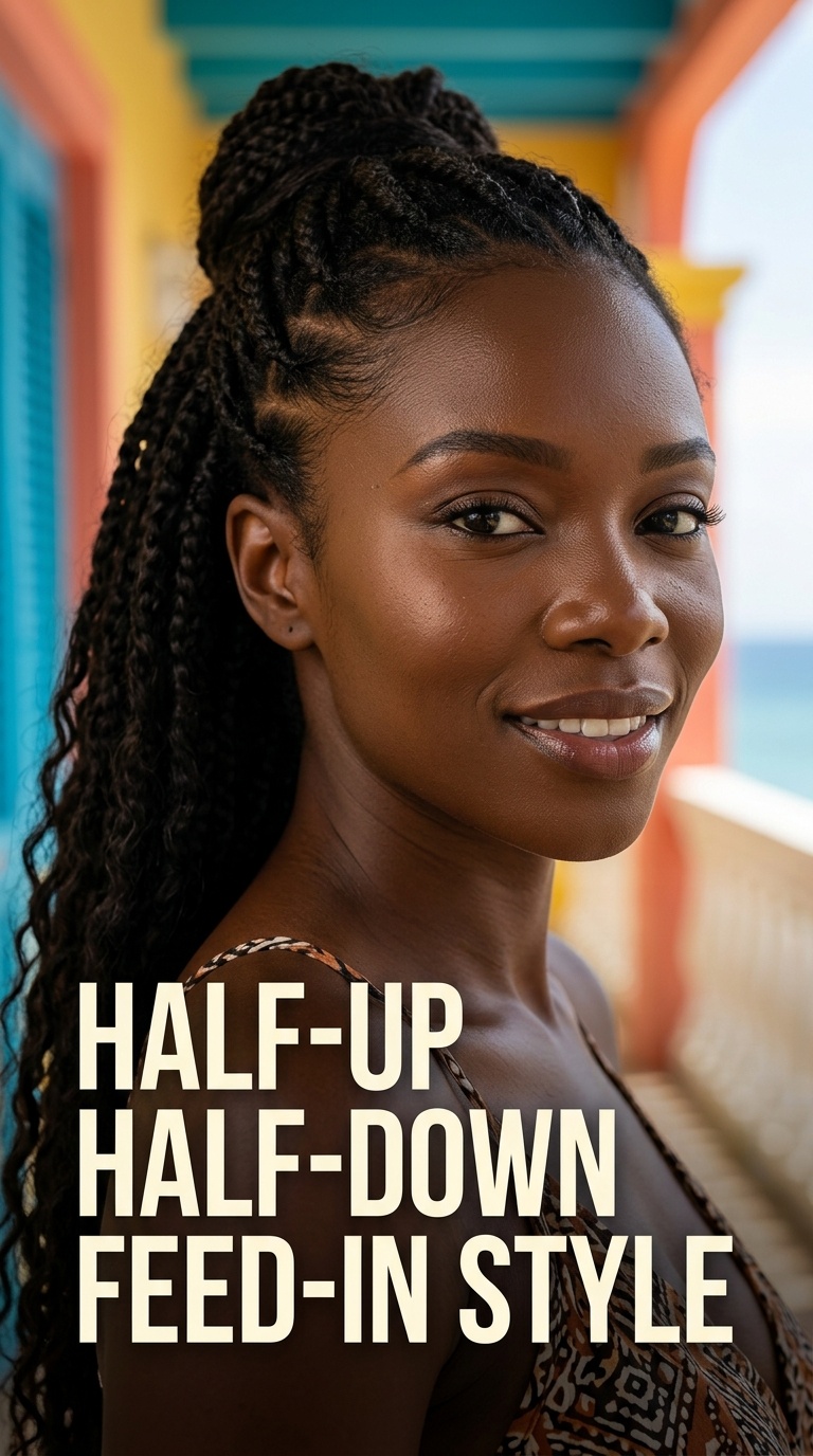 Half-Up Half-Down Feed-in Style