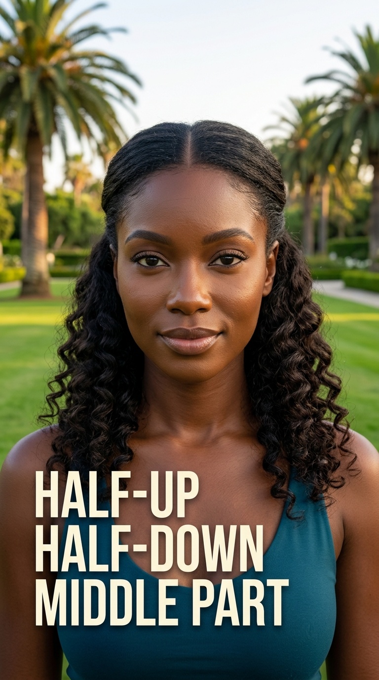 Half-Up Half-Down Middle Part