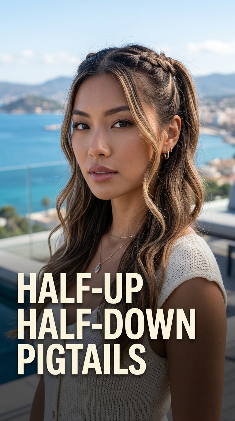 Half-Up Half-Down Pigtails