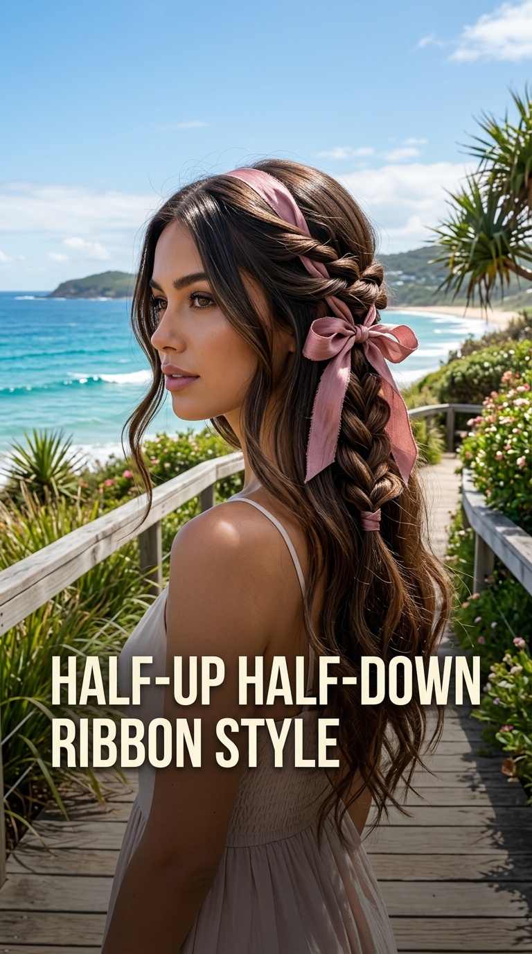 Half-Up Half-Down Ribbon Style