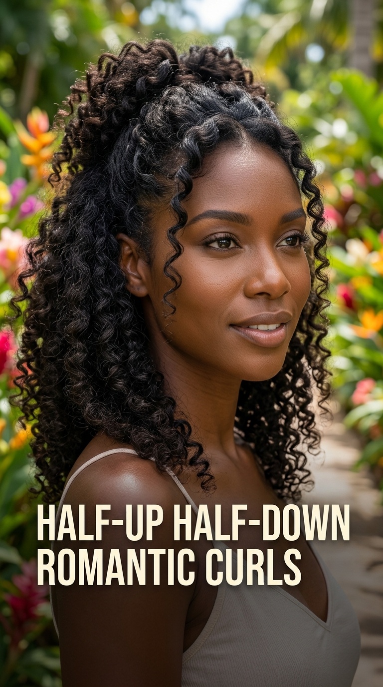 Half-Up Half-Down Romantic Curls