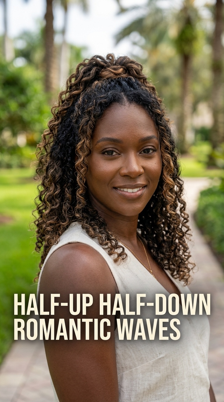 Half-Up Half-Down Romantic Waves
