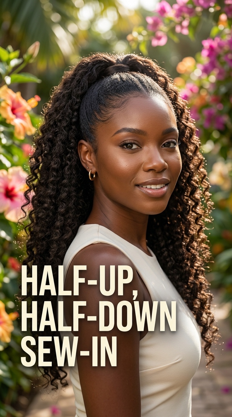 Half-Up, Half-Down Sew-In