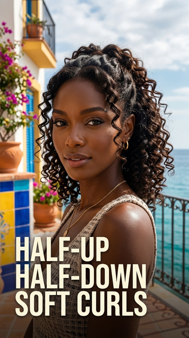 Half-Up Half-Down Soft Curls