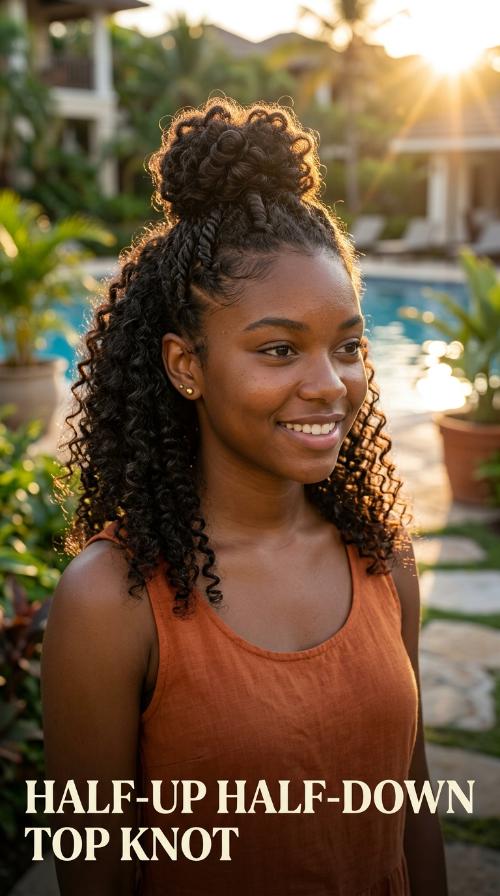 Half-Up Half-Down Top Knot
