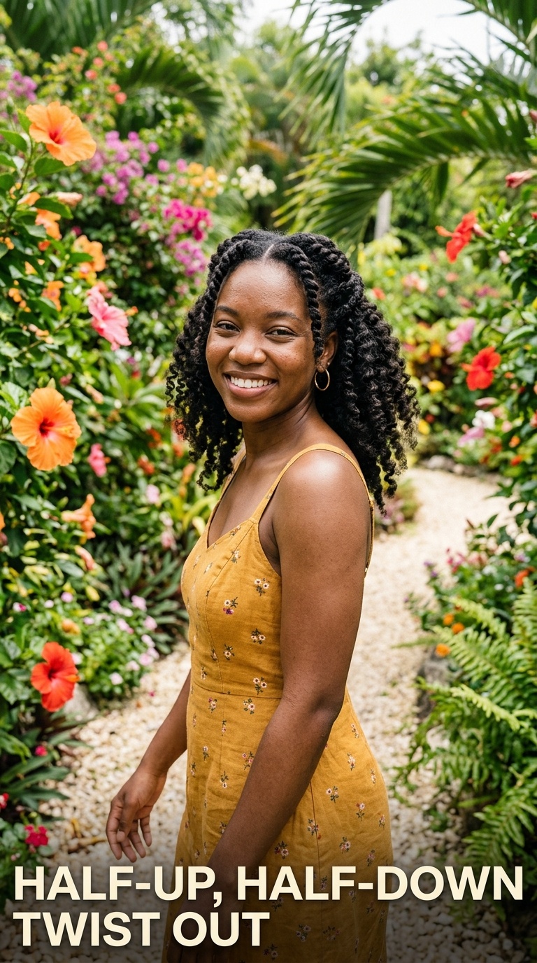 Half-Up, Half-Down Twist Out