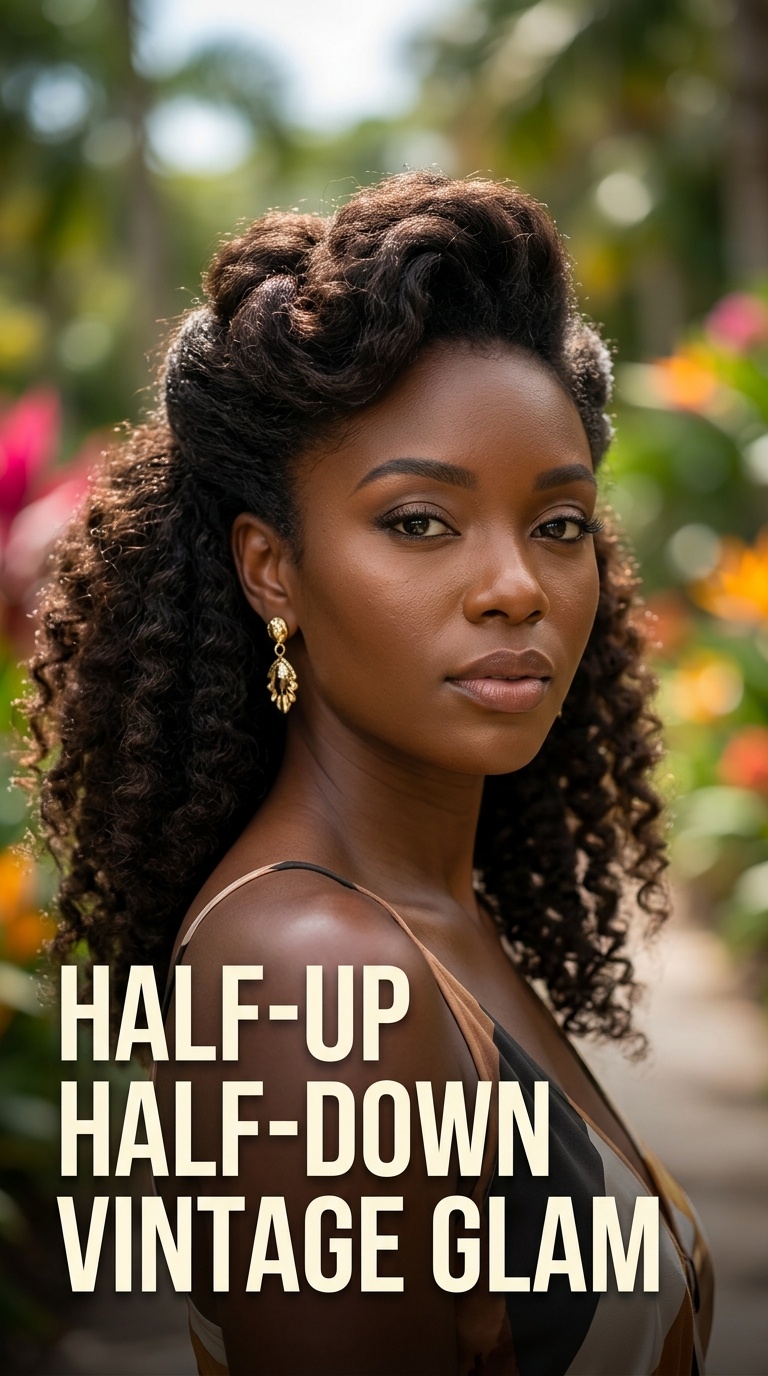 Half-Up Half-Down Vintage Glam