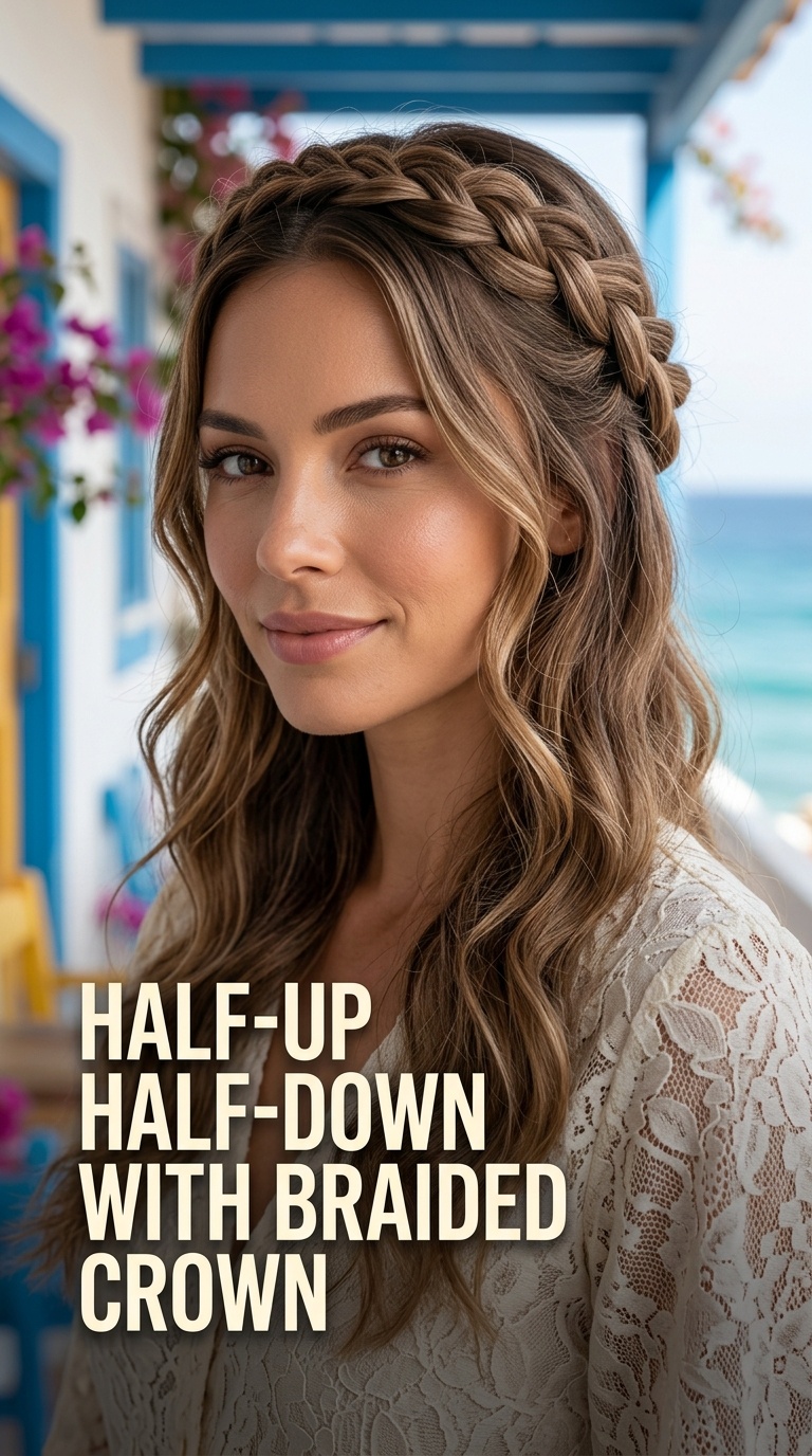 Half-Up Half-Down with Braided Crown