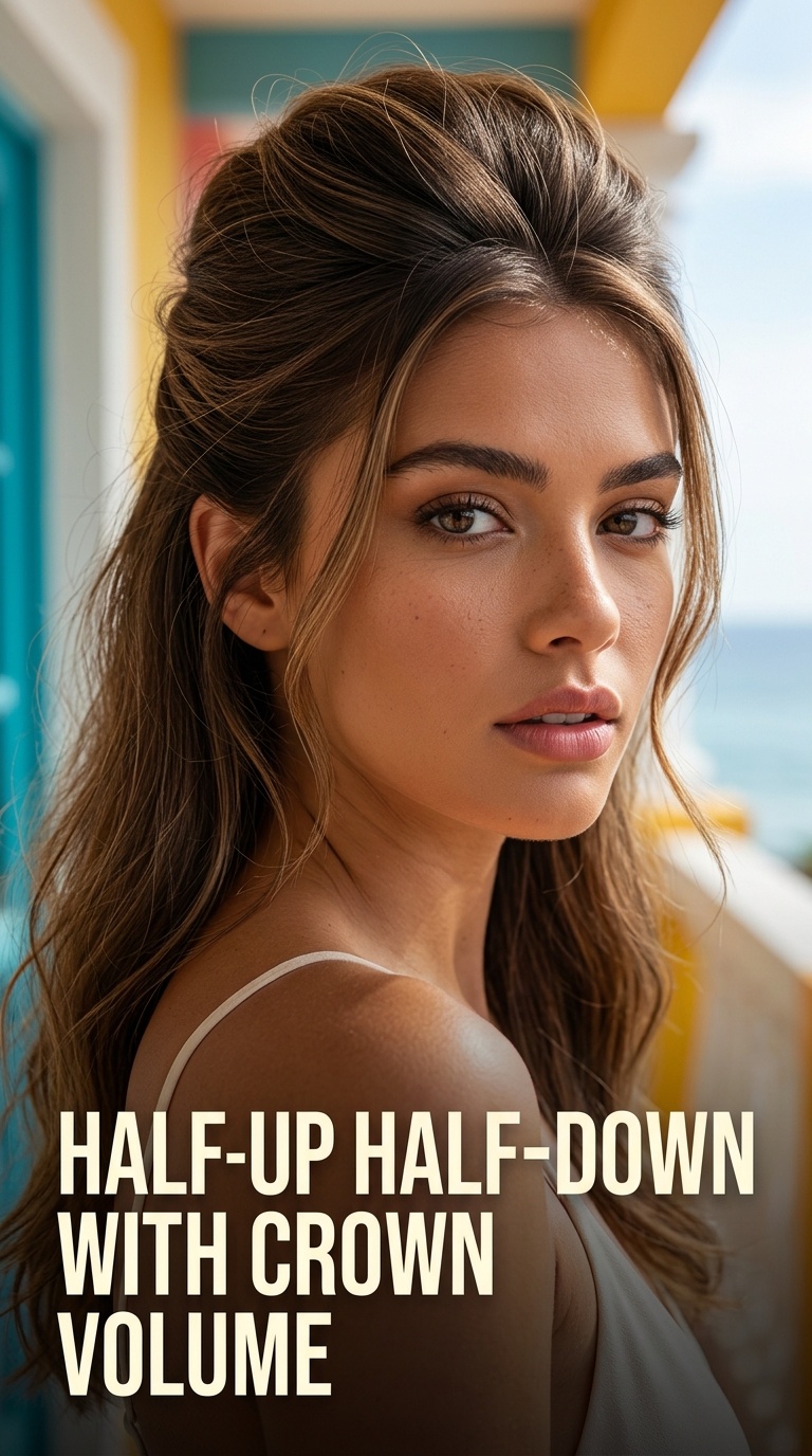 Half-Up Half-Down with Crown Volume