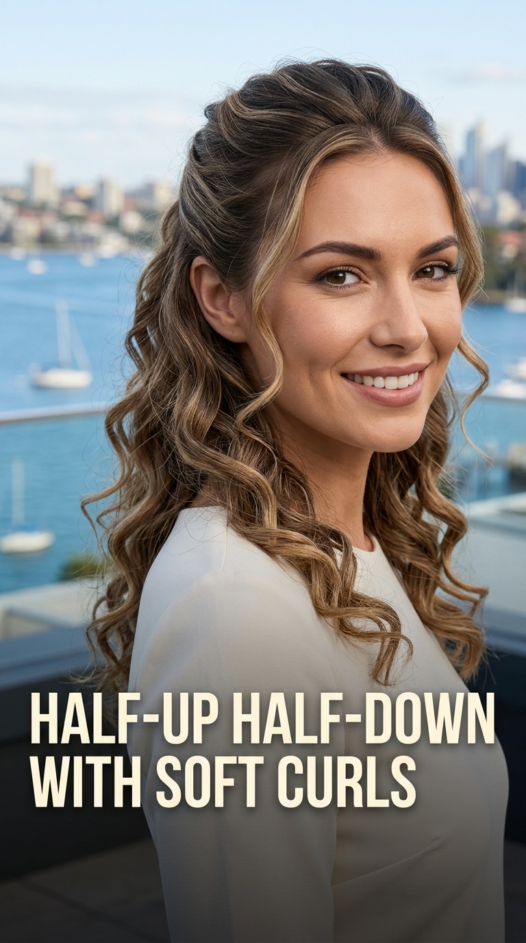 Half-Up Half-Down with Soft Curls