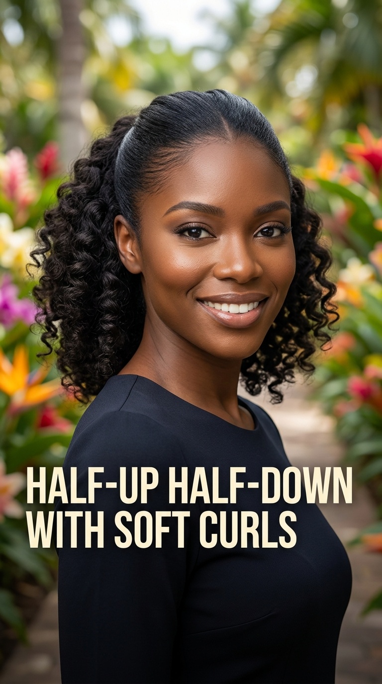 Half-Up Half-Down with Soft Curls