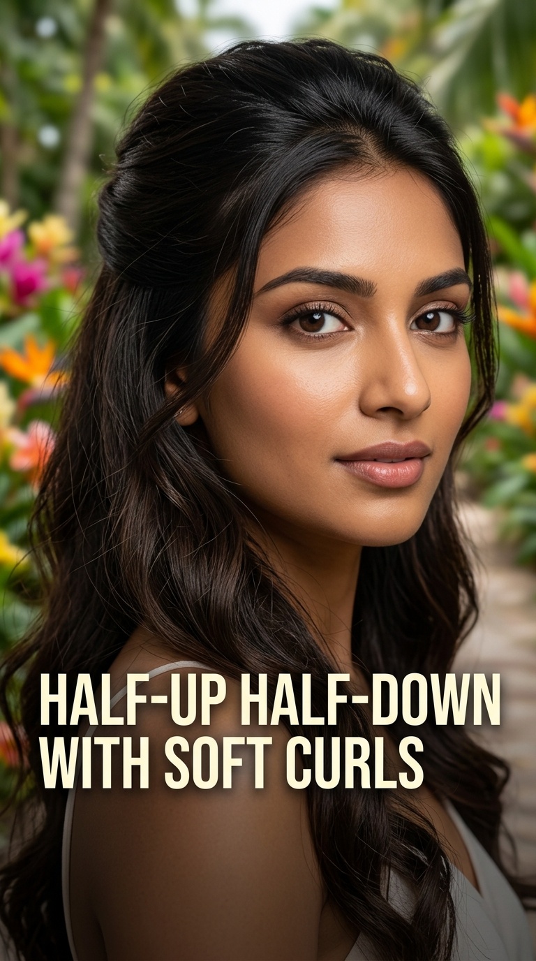 Half-Up Half-Down with Soft Curls
