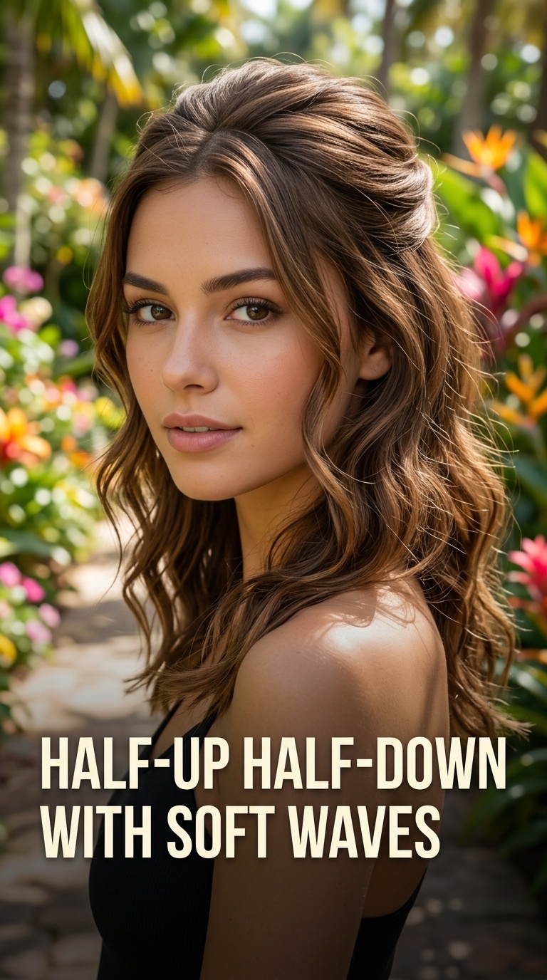 Half-Up Half-Down with Soft Waves