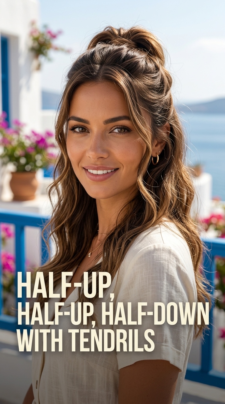 Half-Up, Half-Down with Tendrils