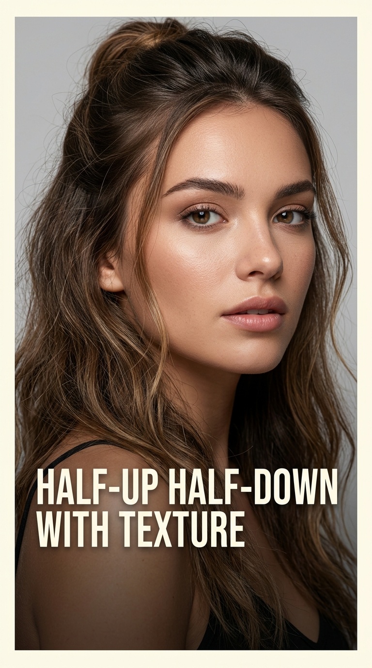Half-Up Half-Down with Texture