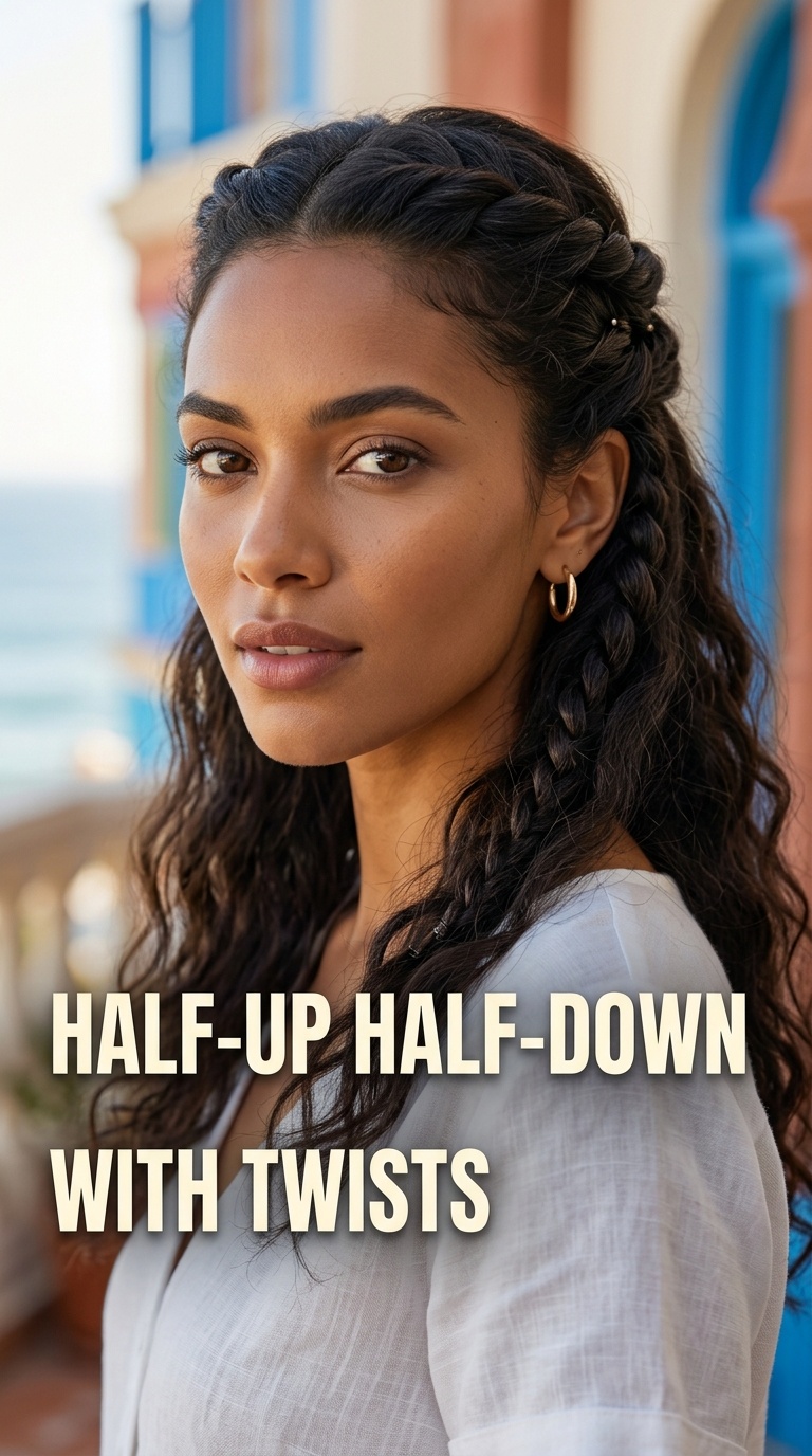 Half-Up Half-Down with Twists