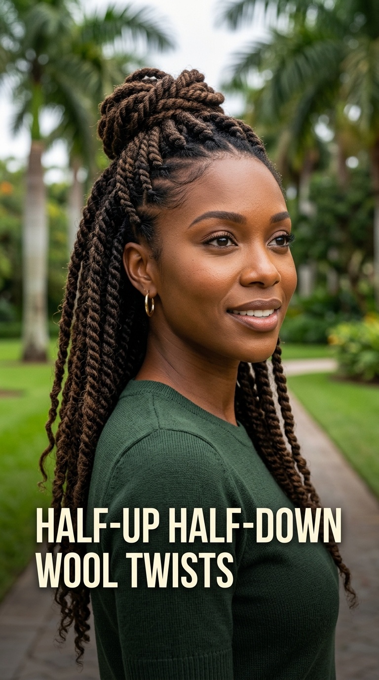 Half-Up Half-Down Wool Twists
