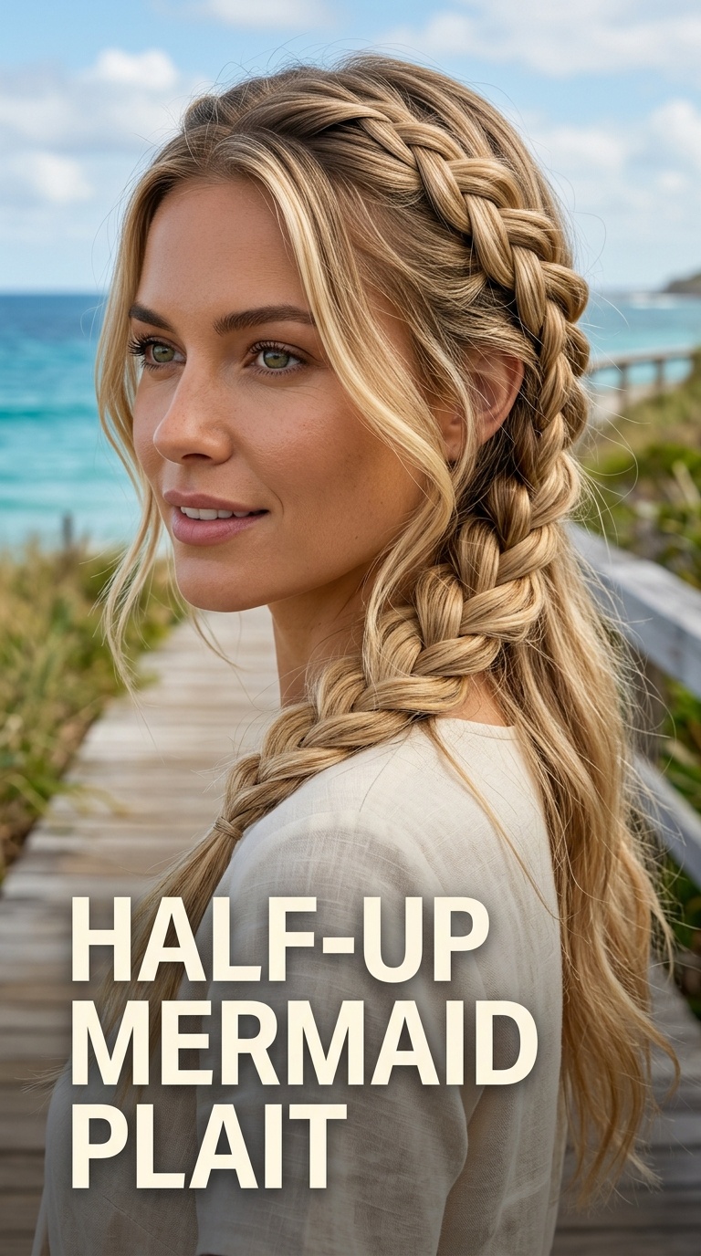 Half-Up Mermaid Plait
