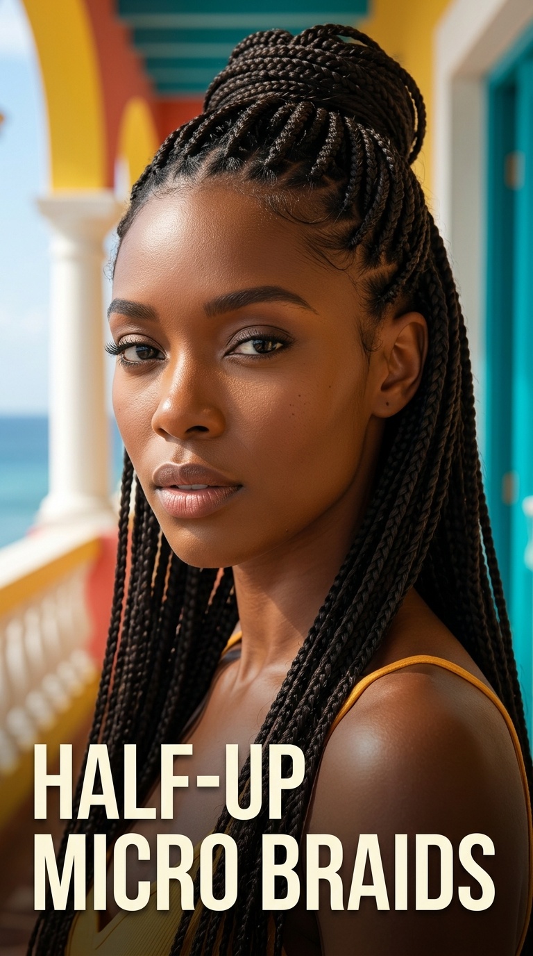 Half-Up Micro Braids