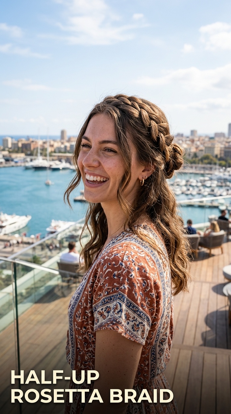 Half-Up Rosetta Braid