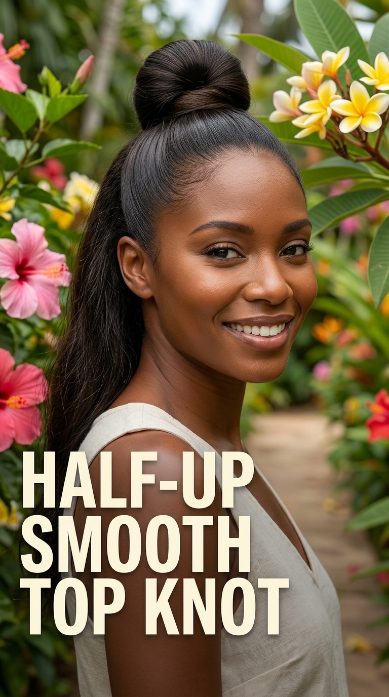 Half-Up Smooth Top Knot
