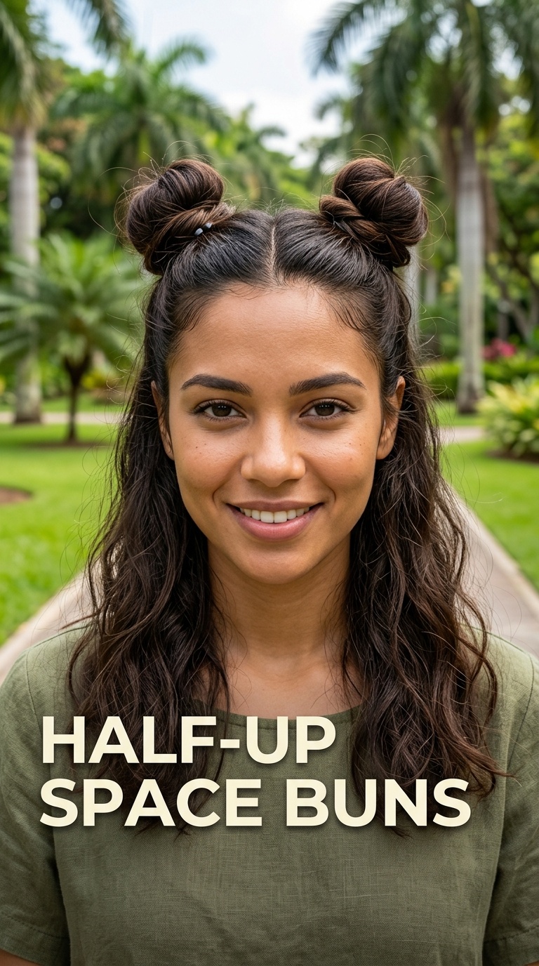 Half-Up Space Buns