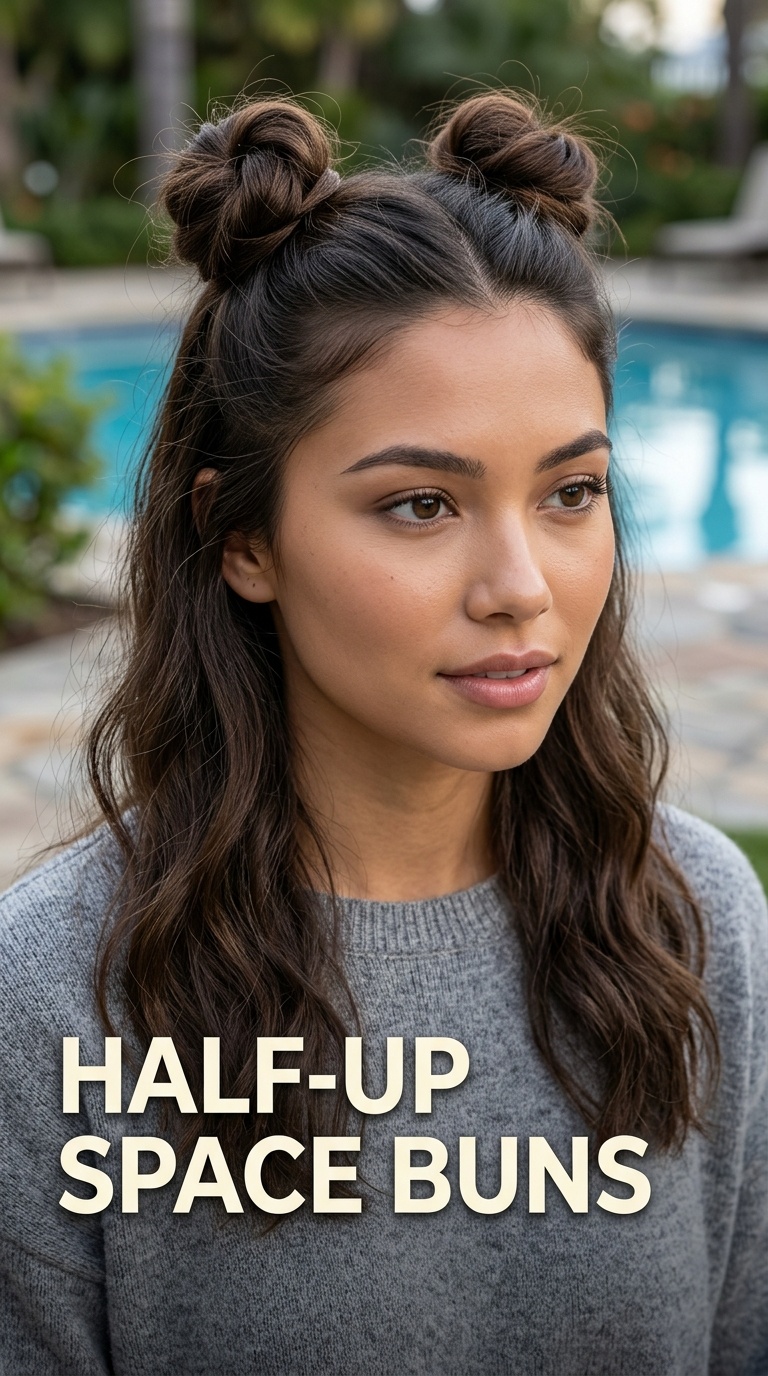 Half-Up Space Buns