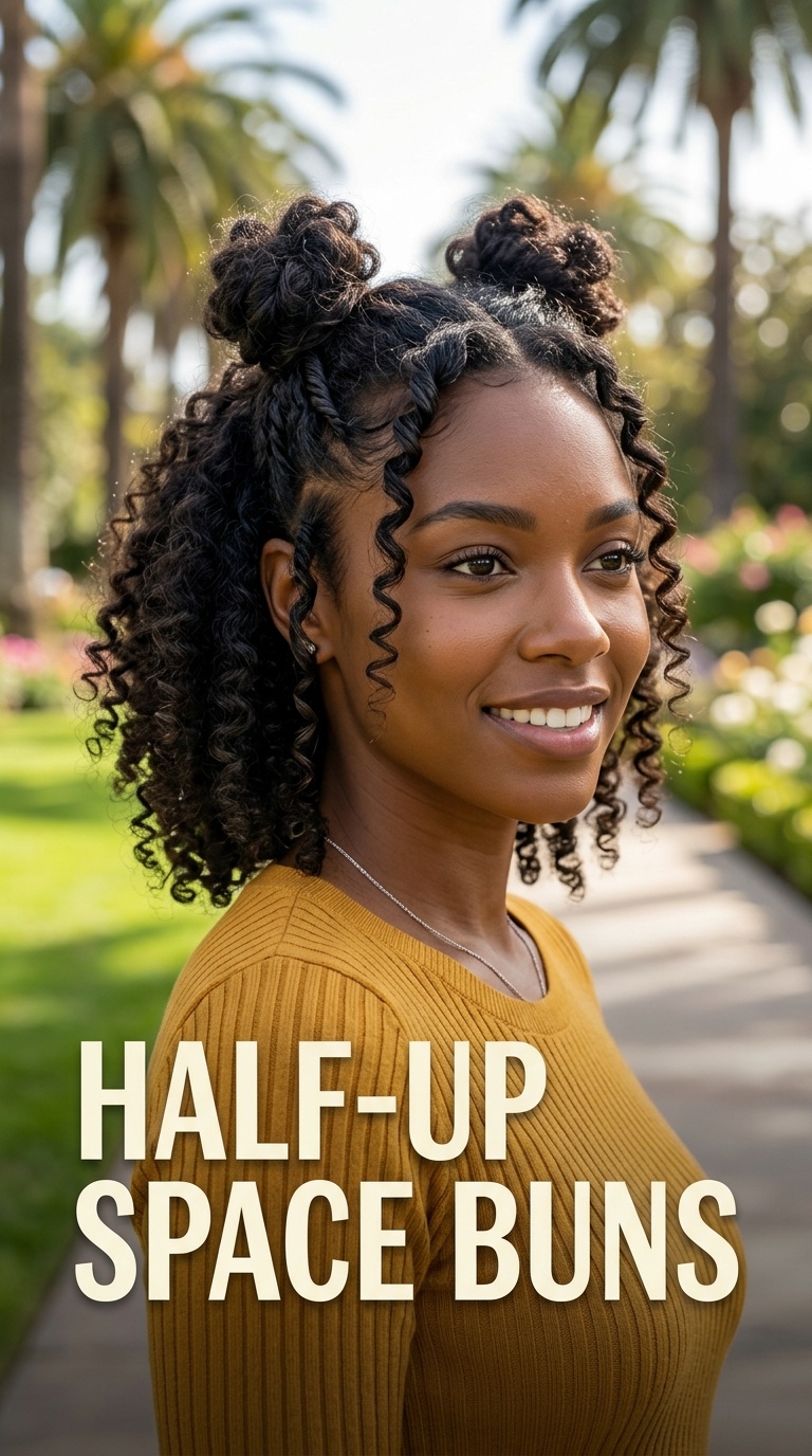 Half-Up Space Buns