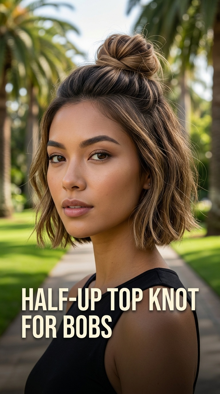 Half-Up Top Knot for Bobs