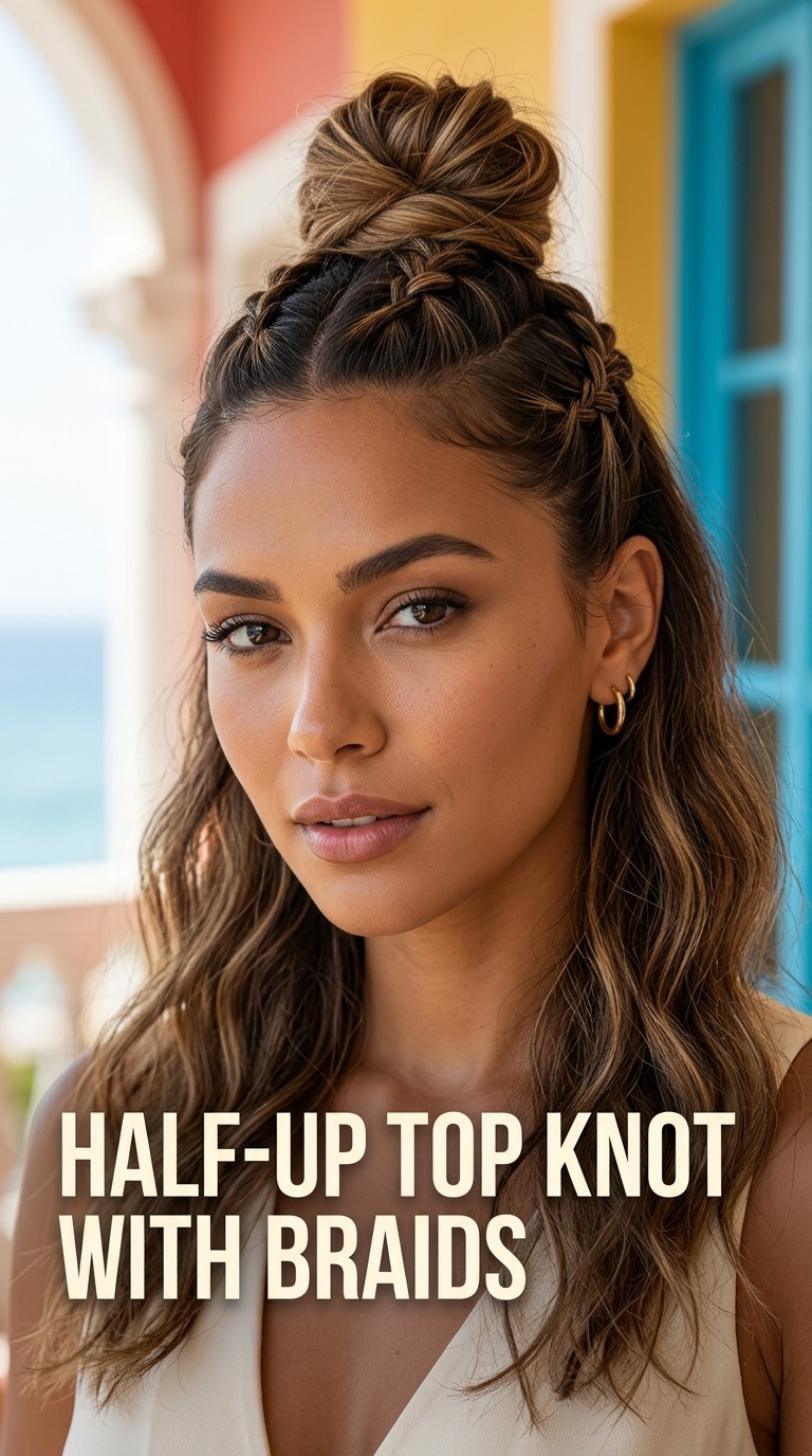 Half-Up Top Knot with Braids