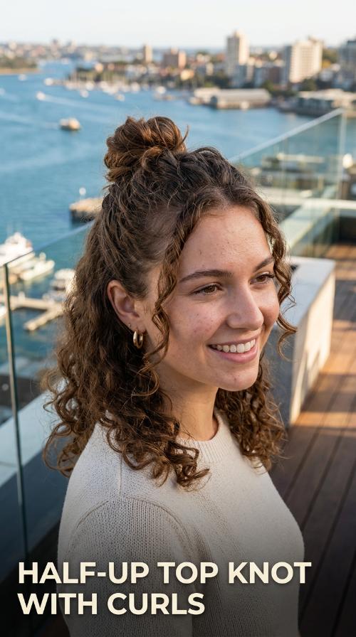 Half-Up Top Knot with Curls