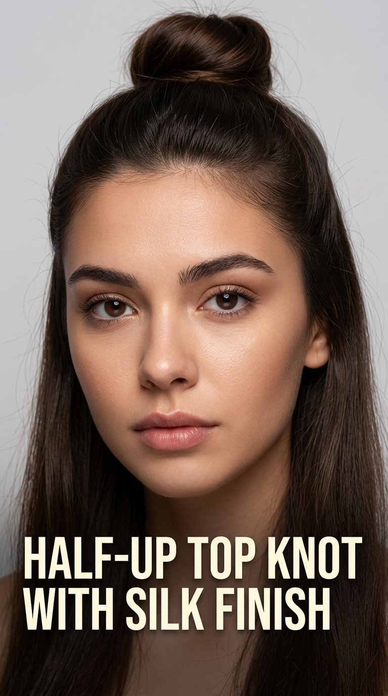 Half-Up Top Knot with Silk Finish