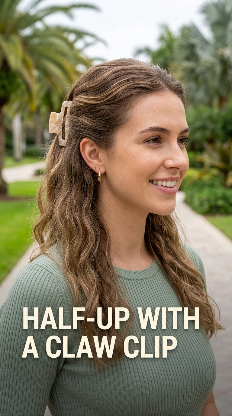 Half-Up with a Claw Clip
