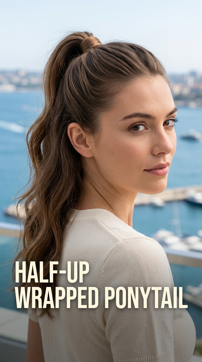 Half-Up Wrapped Ponytail