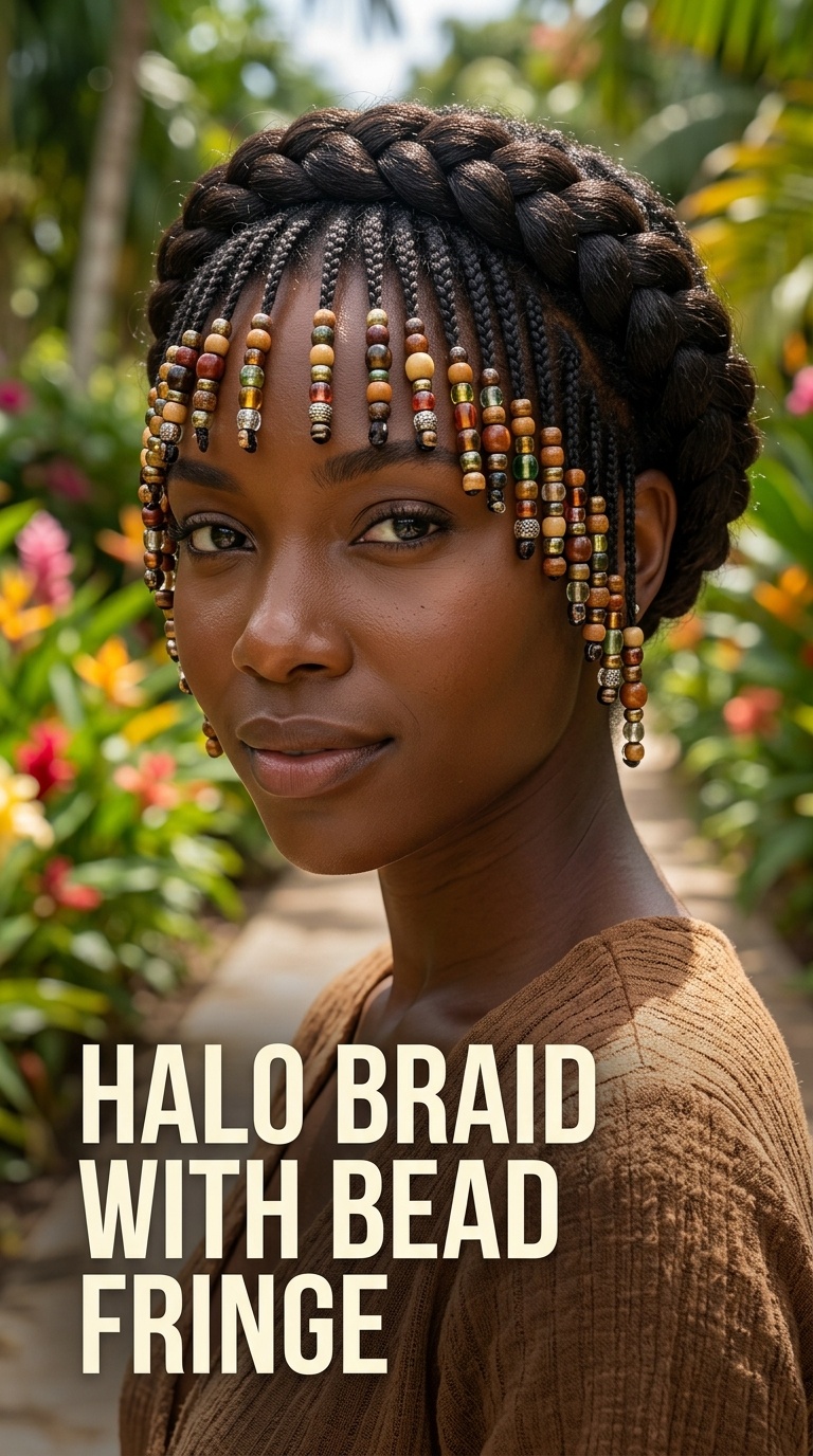 Halo Braid with Bead Fringe