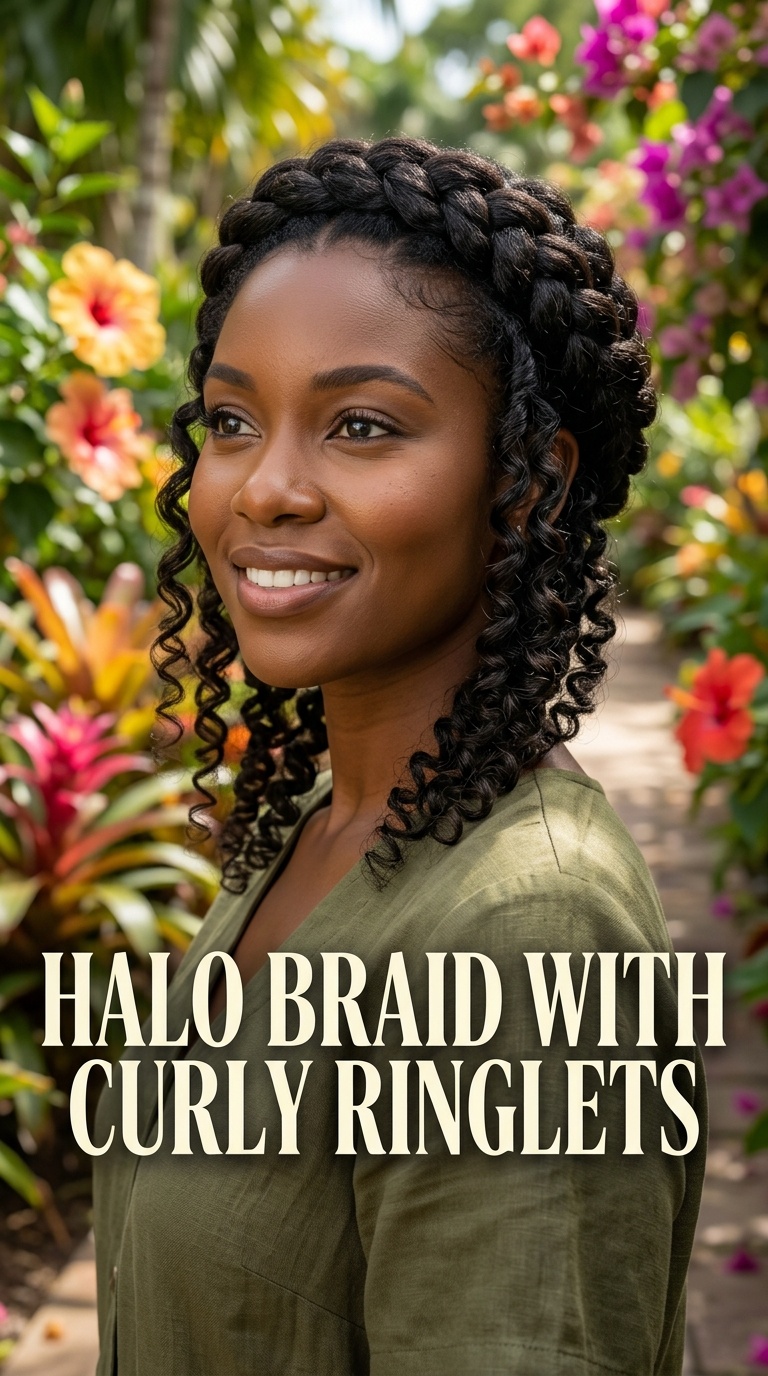 Halo Braid with Curly Ringlets