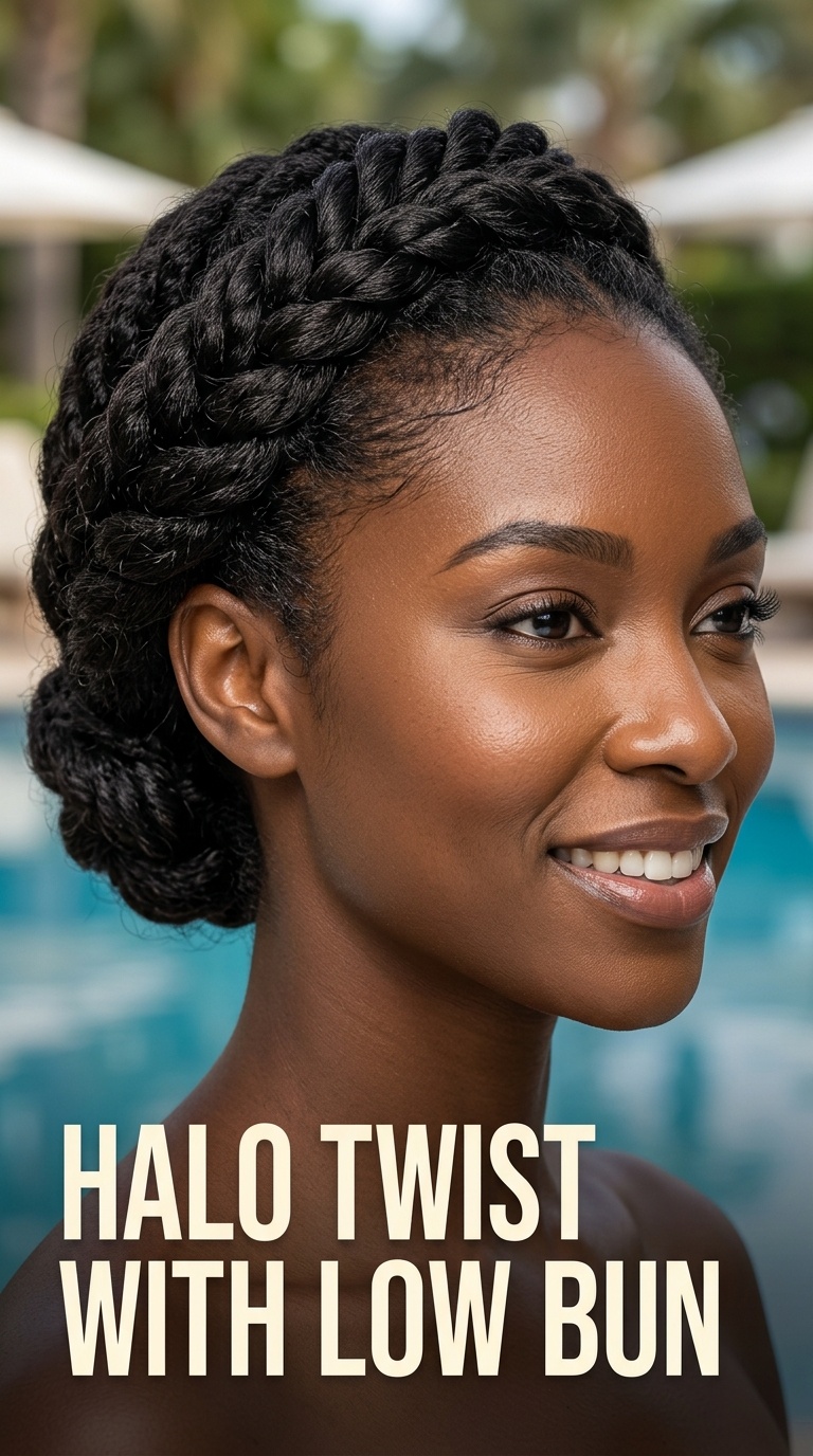 Halo Twist with Low Bun