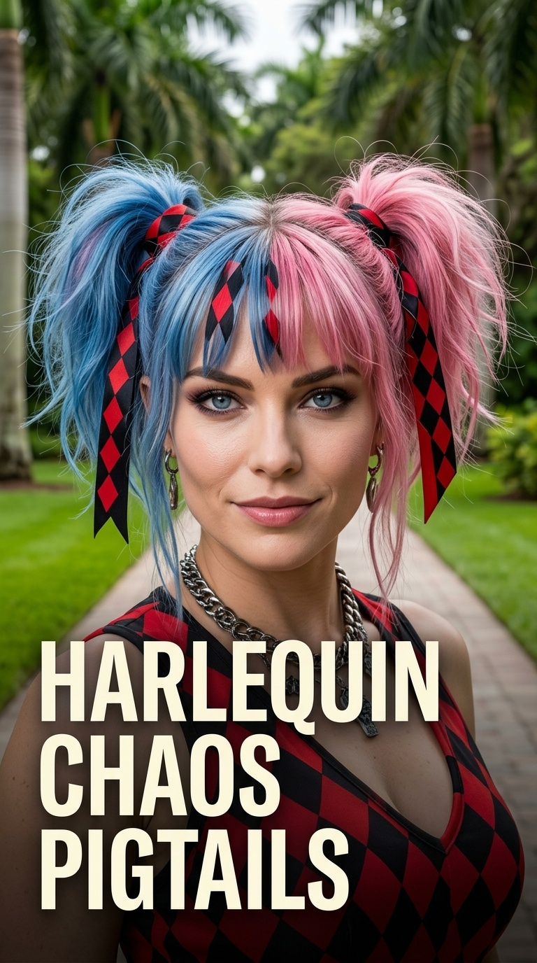 Harlequin Chaos Pigtails