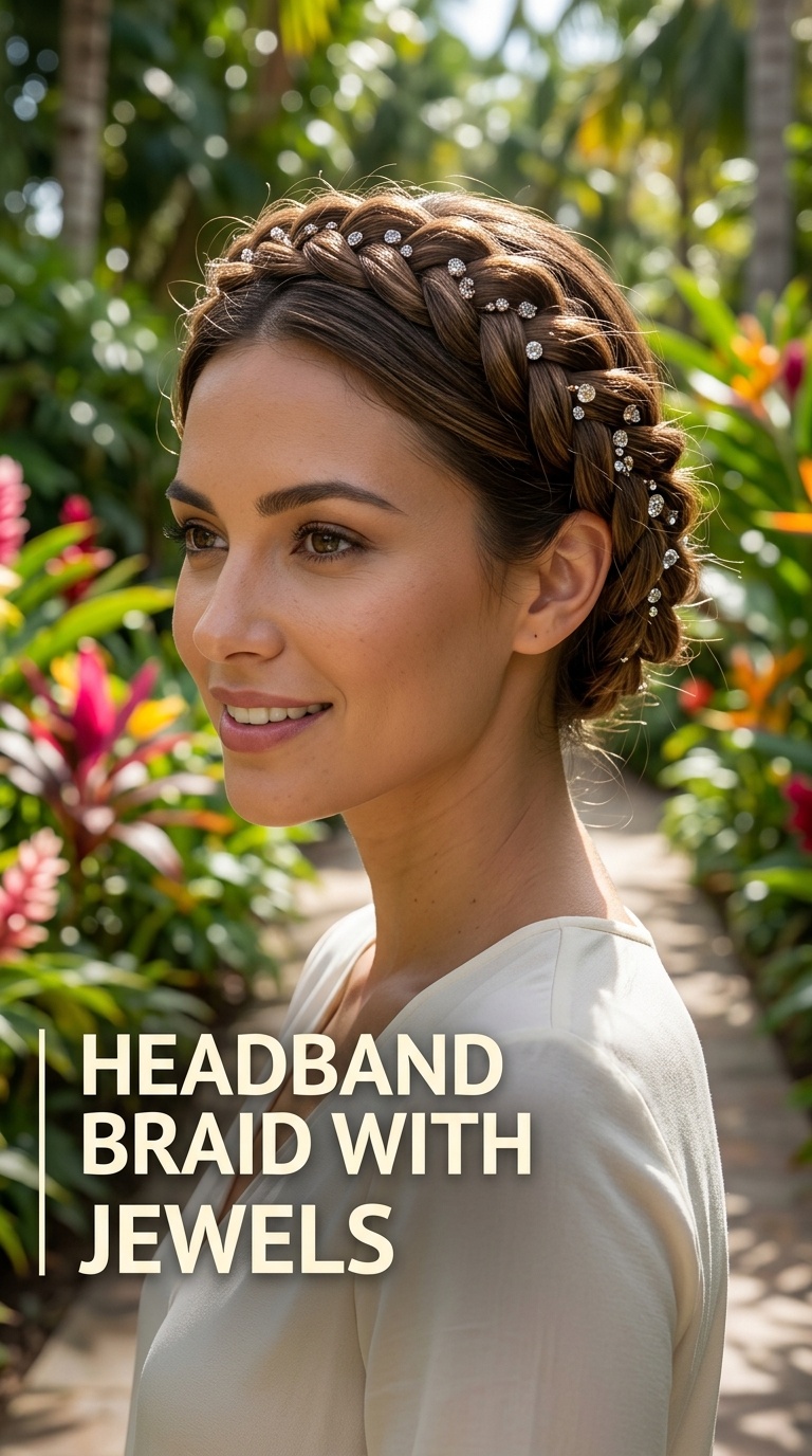 Headband Braid with Jewels