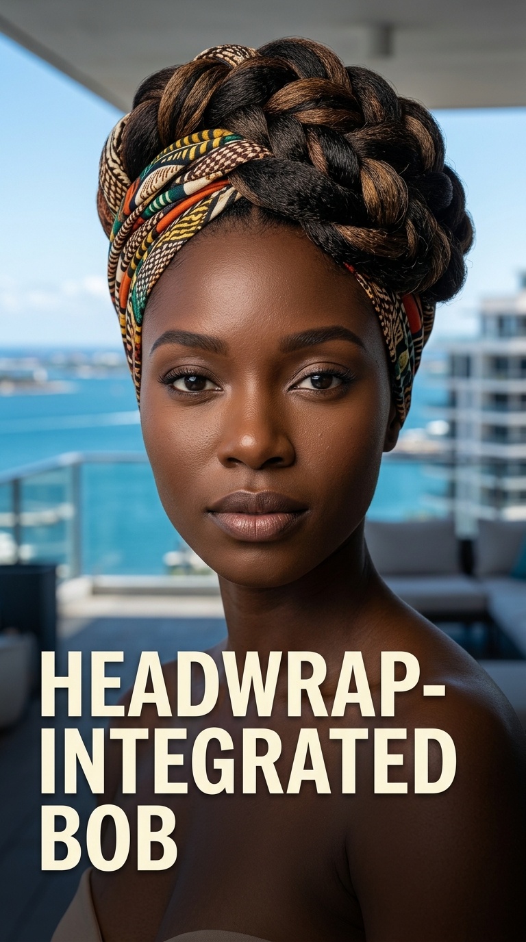 Headwrap-Integrated Bob