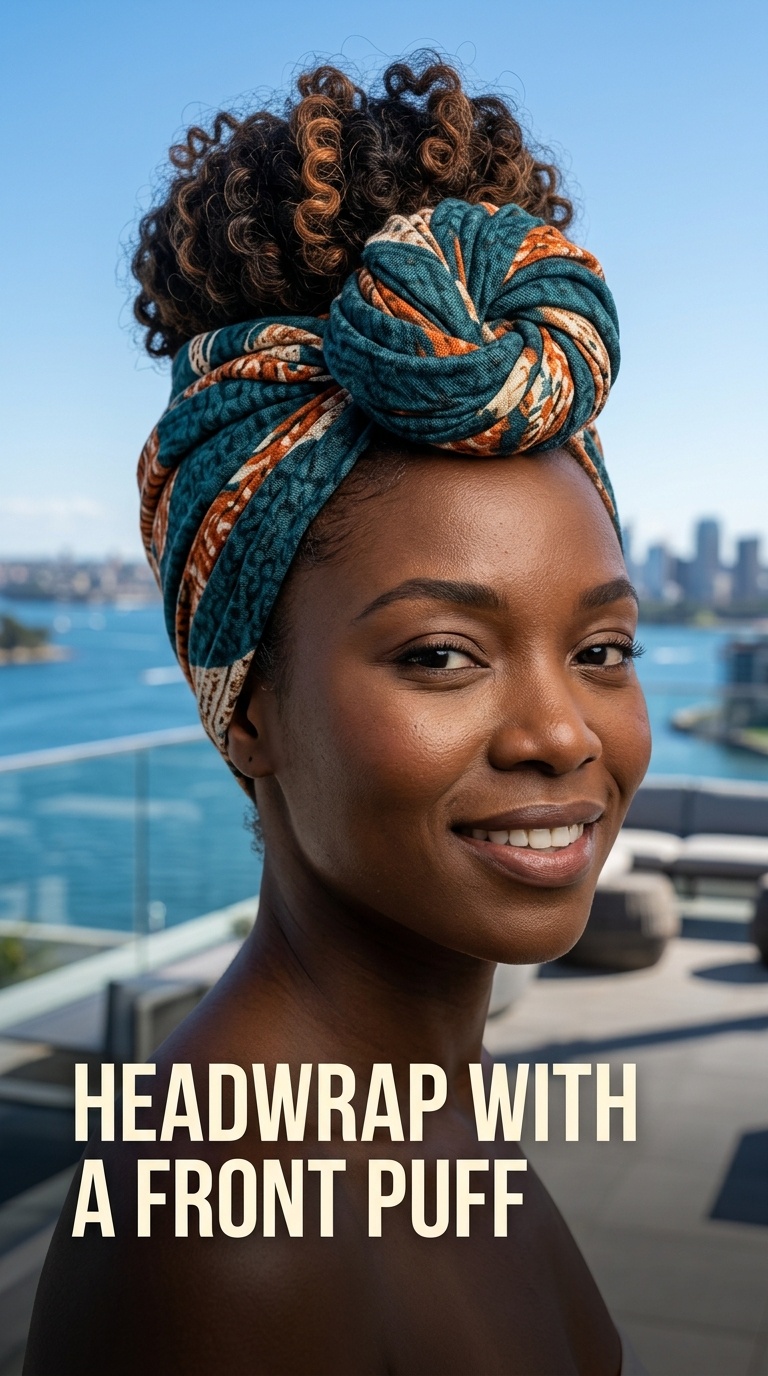 Headwrap with a Front Puff