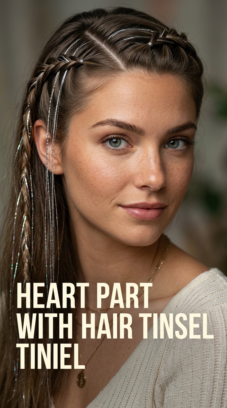 Heart Part with Hair Tinsel
