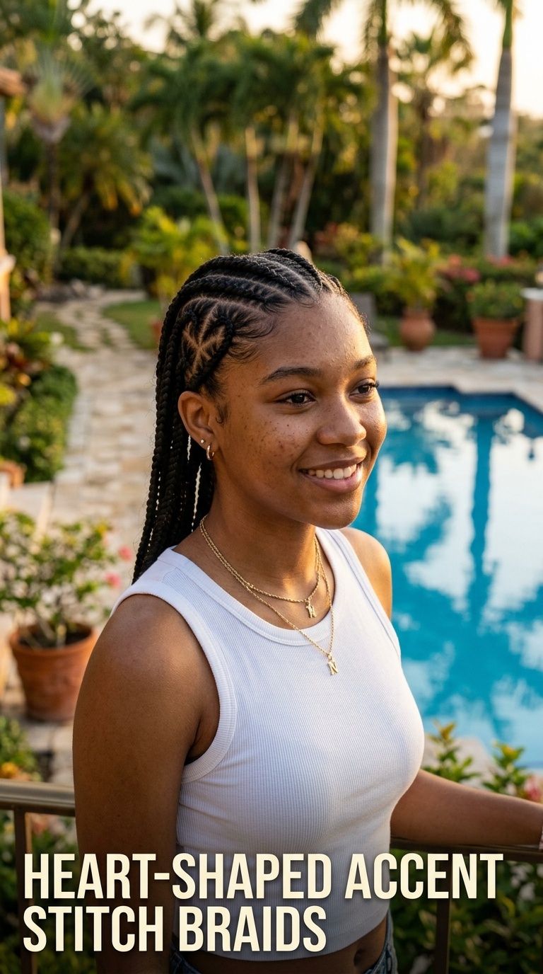 Heart-Shaped Accent Stitch Braids