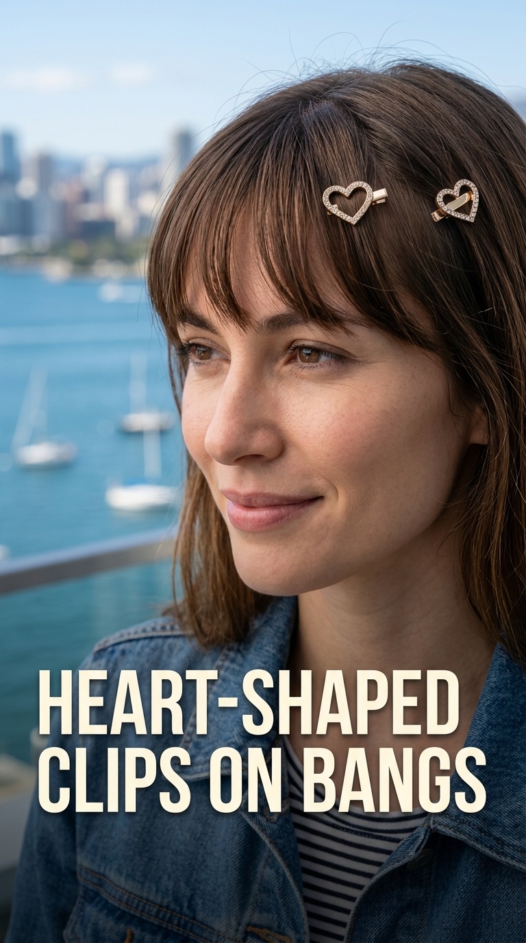 Heart-Shaped Clips on Bangs
