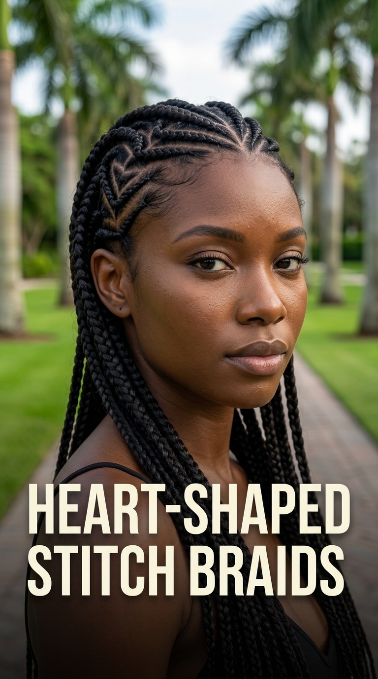 Heart-Shaped Stitch Braids