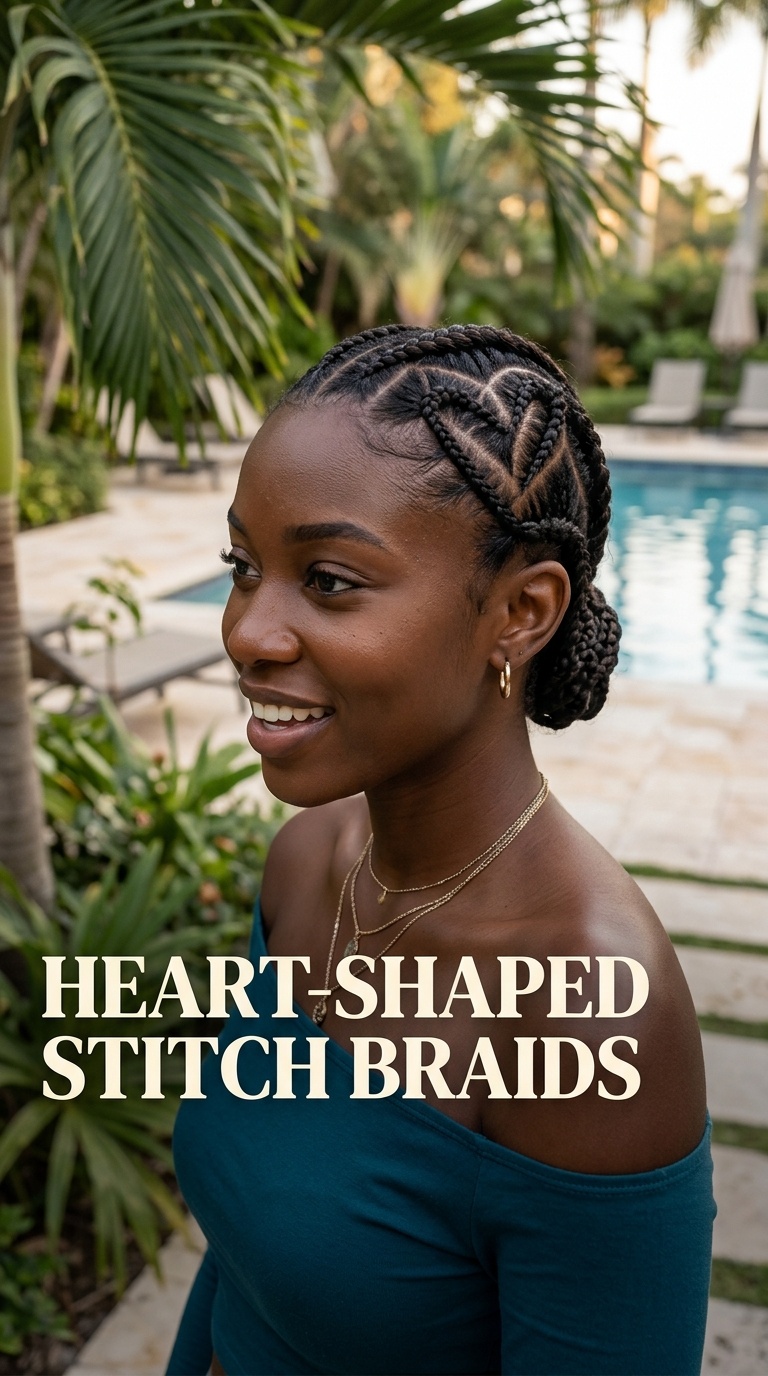 Heart-Shaped Stitch Braids
