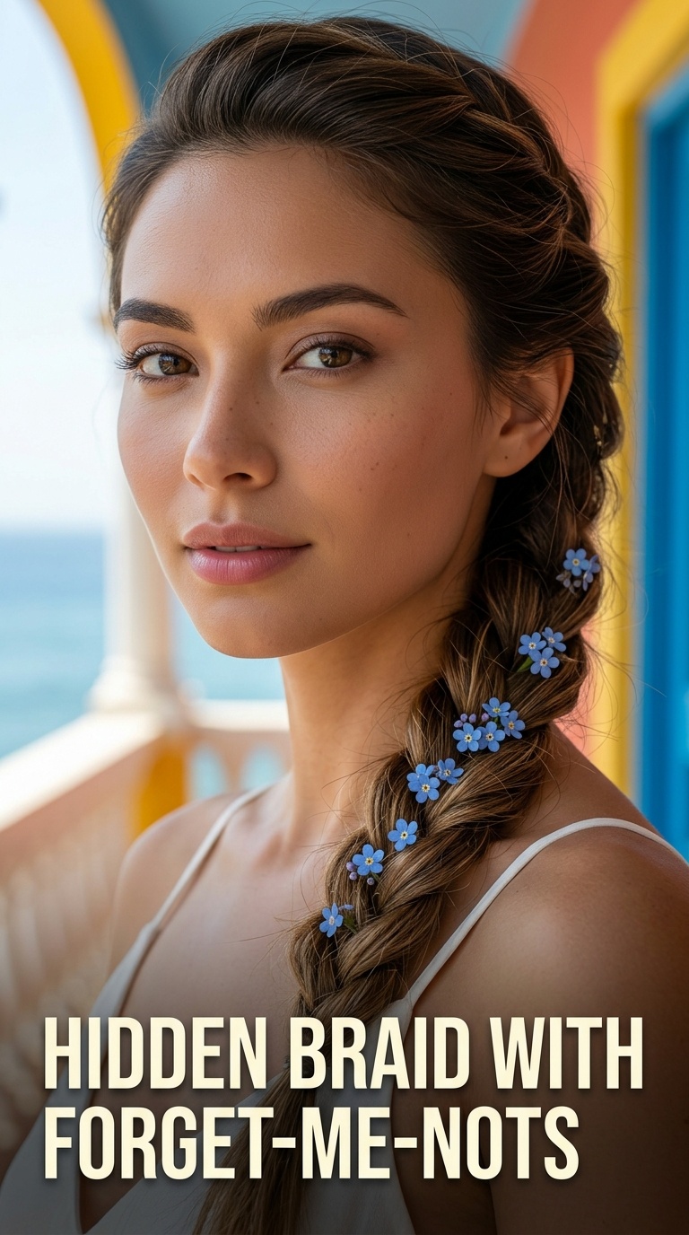 Hidden Braid with Forget-Me-Nots