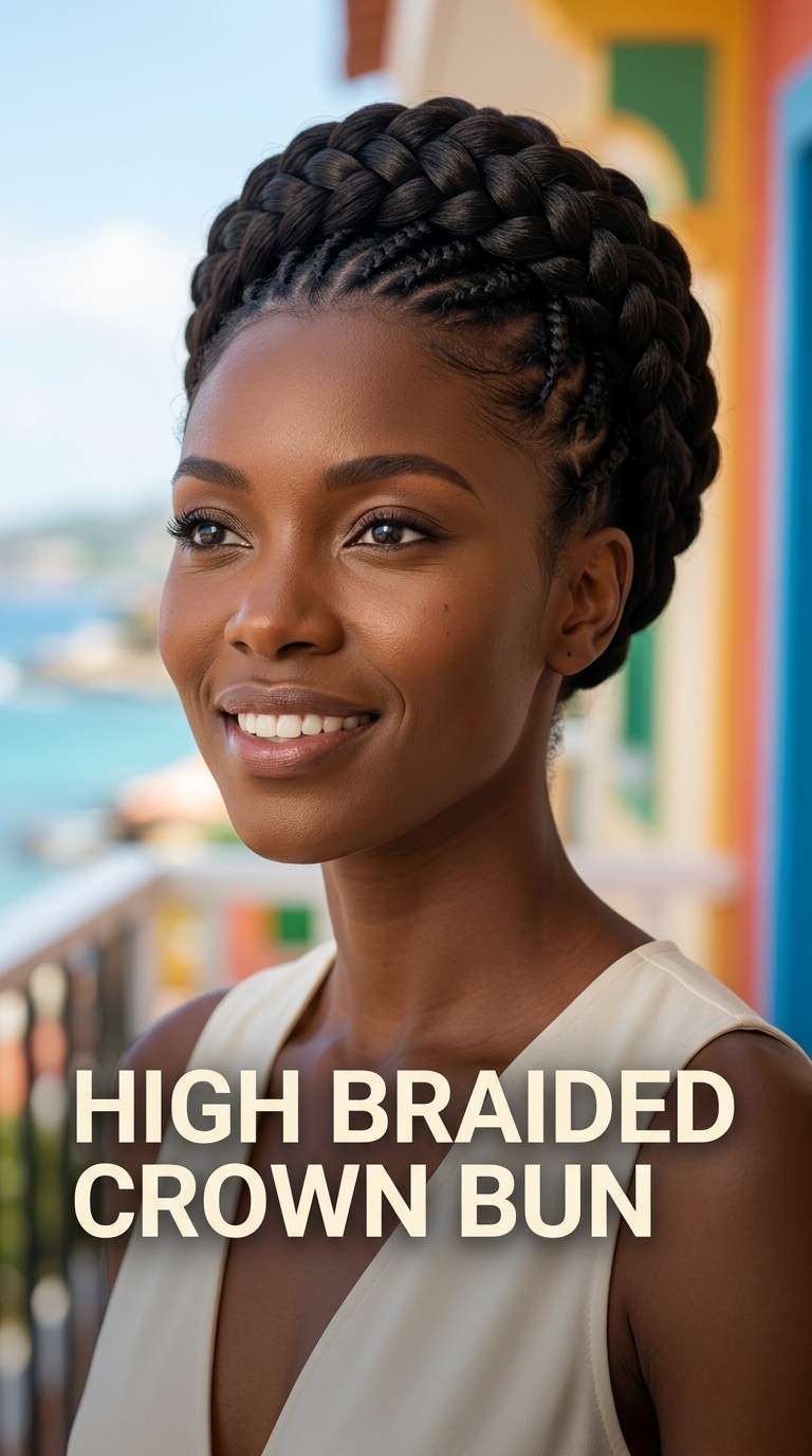 High Braided Crown Bun