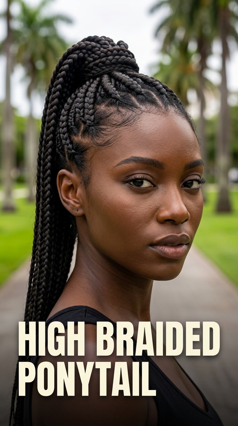 High Braided Ponytail